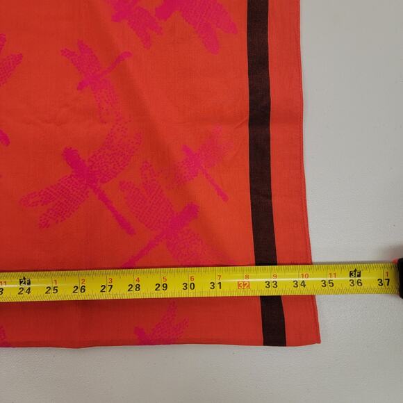 Leigh & Luca Scarf Orange/ Pink Flocked Scarf - Picture 7 of 14